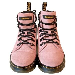 Dr. Martens Pink Suede Lace-Up Boots